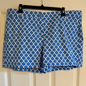 Crown & Ivy Quarterfoil Blue and White Shorts